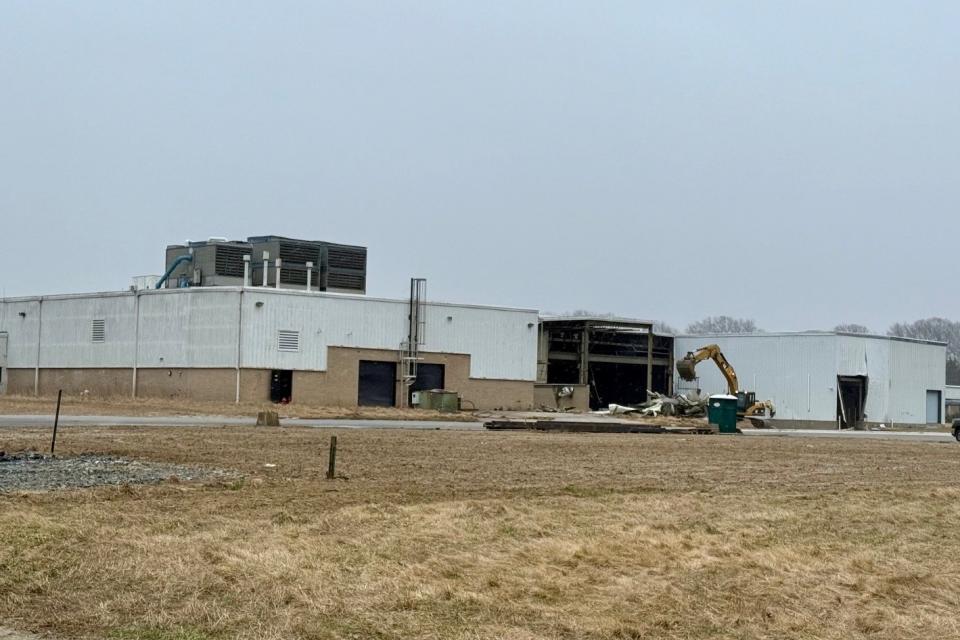 View of demolition work that has begun at Talbot County Business Center as part of the Airfield Modernization Project.