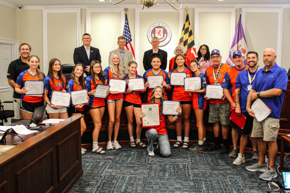 The County celebrated a first-time state championship for the Talbot Softball Junior League with Certificates of Recognition and Senate Citations.