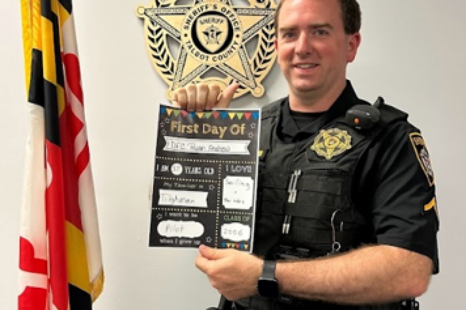 Deputy First Class Ryan Andrew begins first year at Tilghman Elementary School.