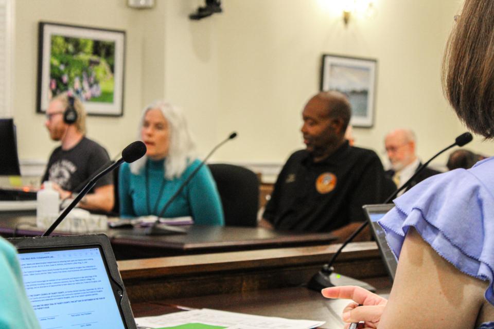 Dana Newman, Director of Talbot County Free Library, and Edward "Boots" Robinson discuss the impact of Frederick Douglass.