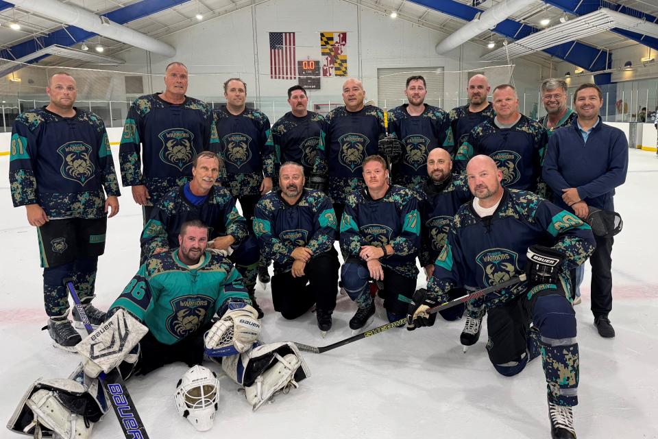 The Delmarva Warriors played Anne Arundel County Police Department Hockey at the inaugural “Hockey for Heroes” event at the Talbot County Ice Rink on August 16, 2025.