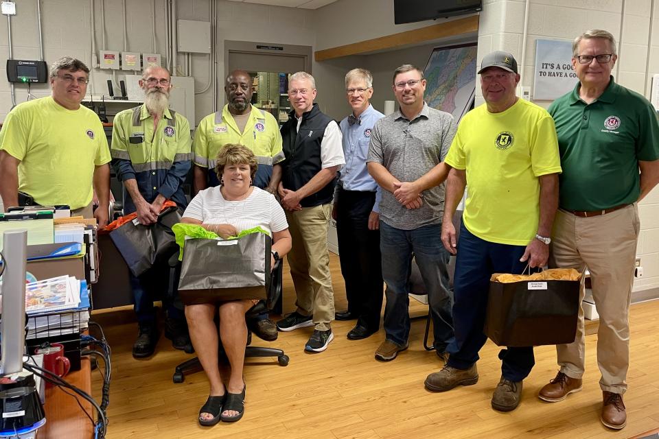 The Department of Roads and Facilities honored several employees for reaching years of service milestones.