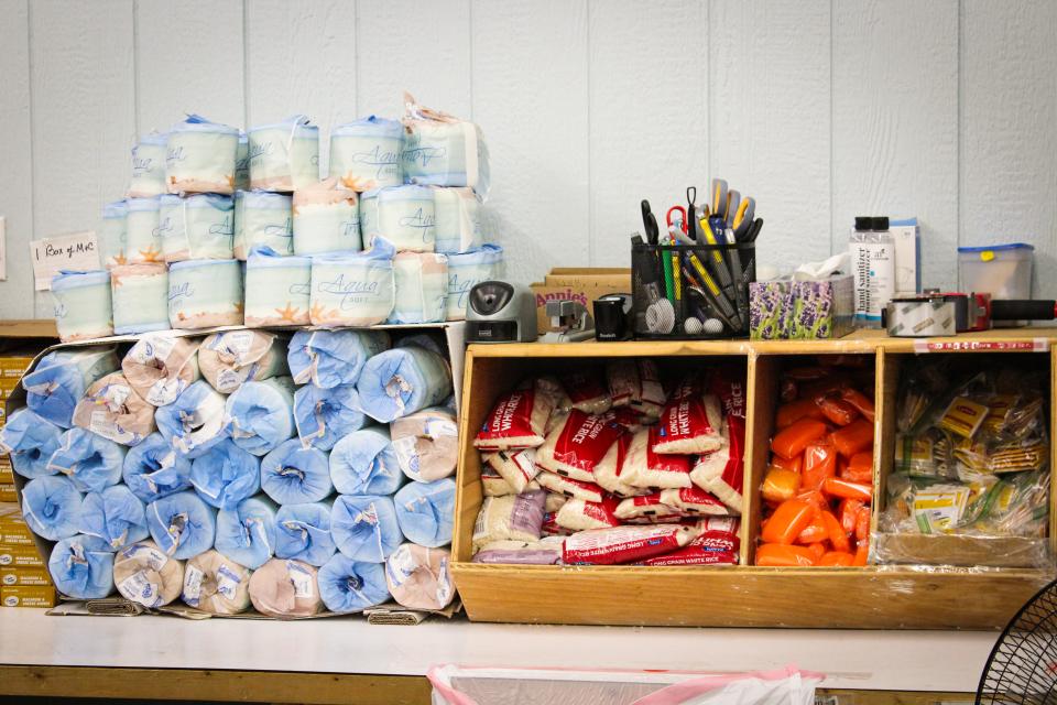 Food pantry items at SVDP.