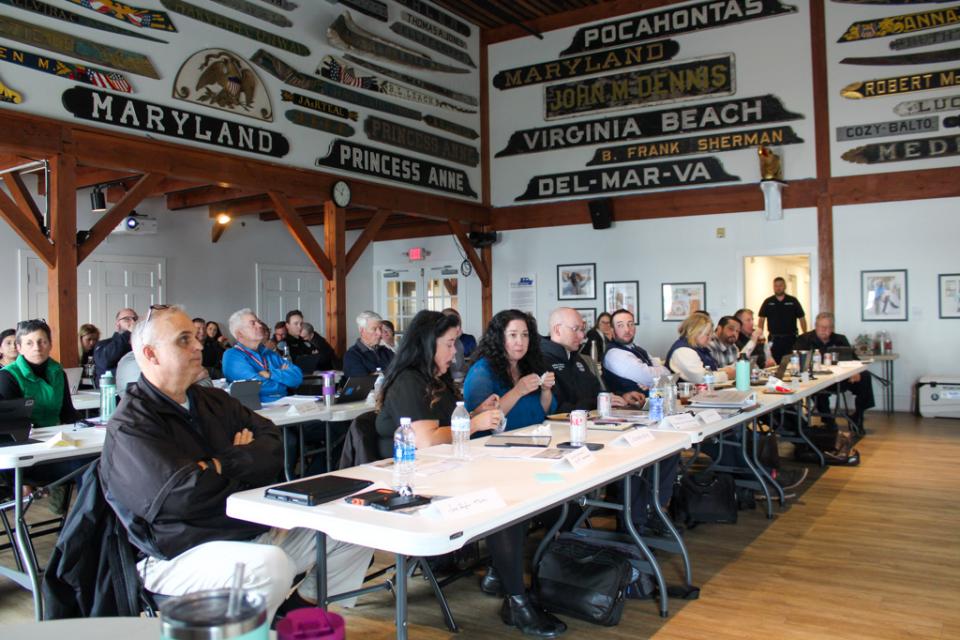 Partners from County Departments, nonprofit organizations, fire and rescue, state departments, and more joined to participate in the tabletop exercise to review the Emergency Operations Plan on January 18, 2024.