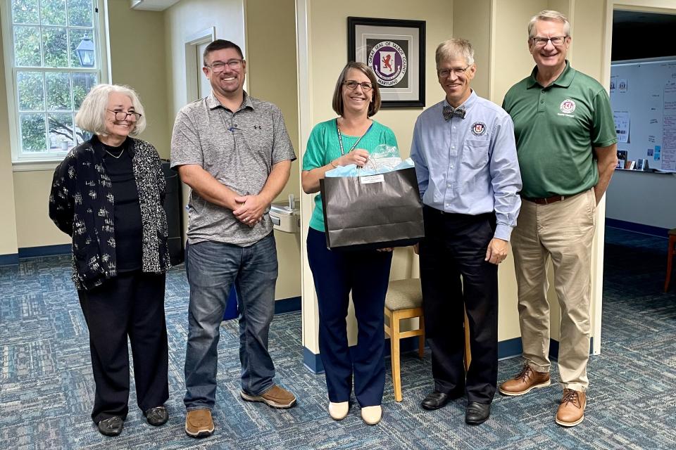 The Office of the County Manager celebrated Jessica Morris, center, for her 25 years of service. She currently serves as the Assistant County Manager.