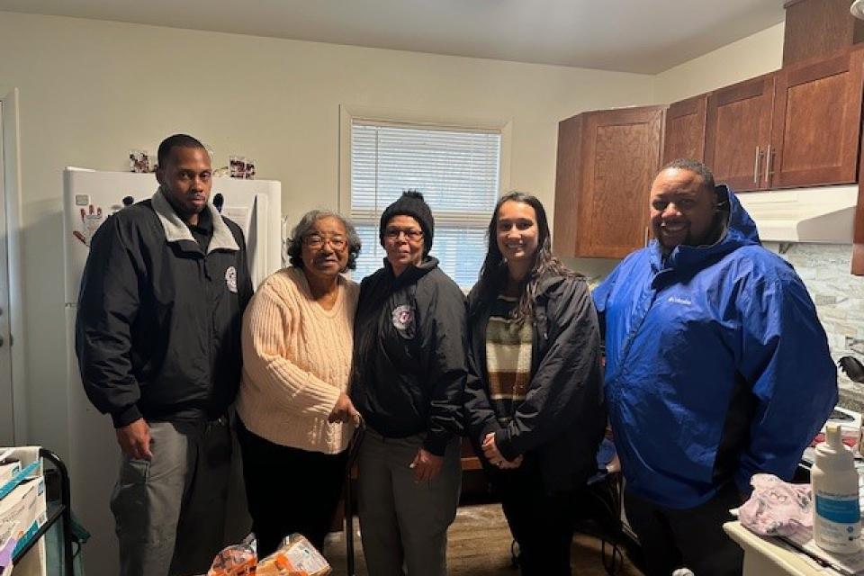 Left to Right:  Captain Bobby Johnson, Ms. Carolyn Hitch, Lt. Christine Fields, Lt. Amanda Tondin, Cpl. Taray Wright