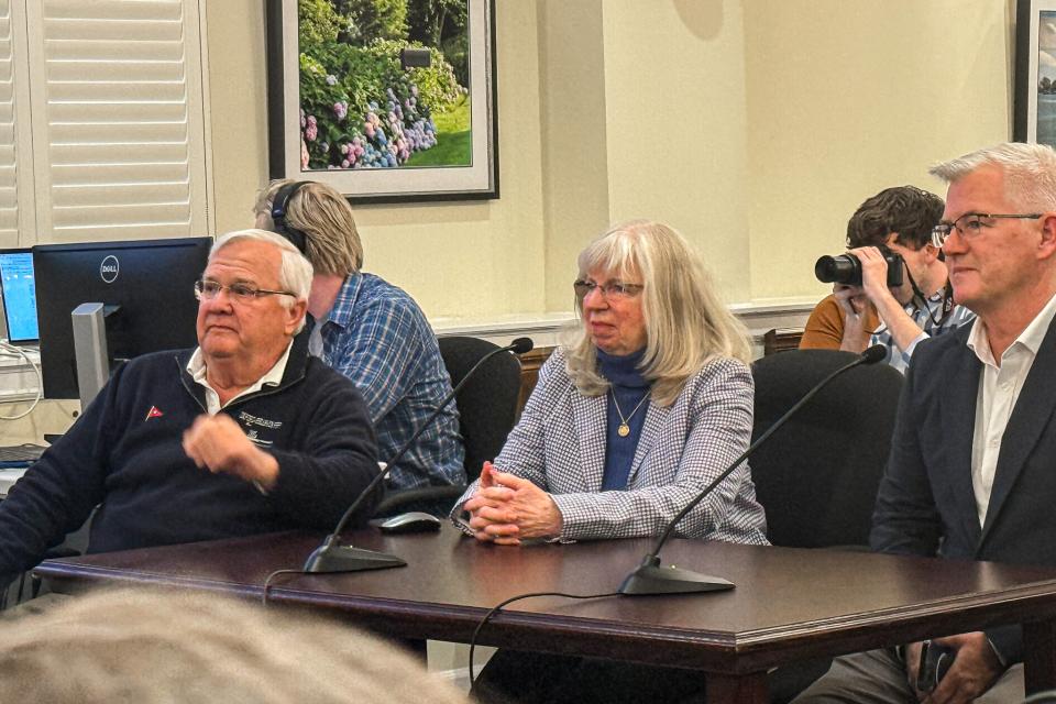 Council unanimously approved the assignment of the lease agreement for the Oxford-Bellevue Ferry to the new owner, Captain Jim Andrews (right).  Council thanked Captains Judy and Tom Bixler (left) for their many years of stewardship as owners.