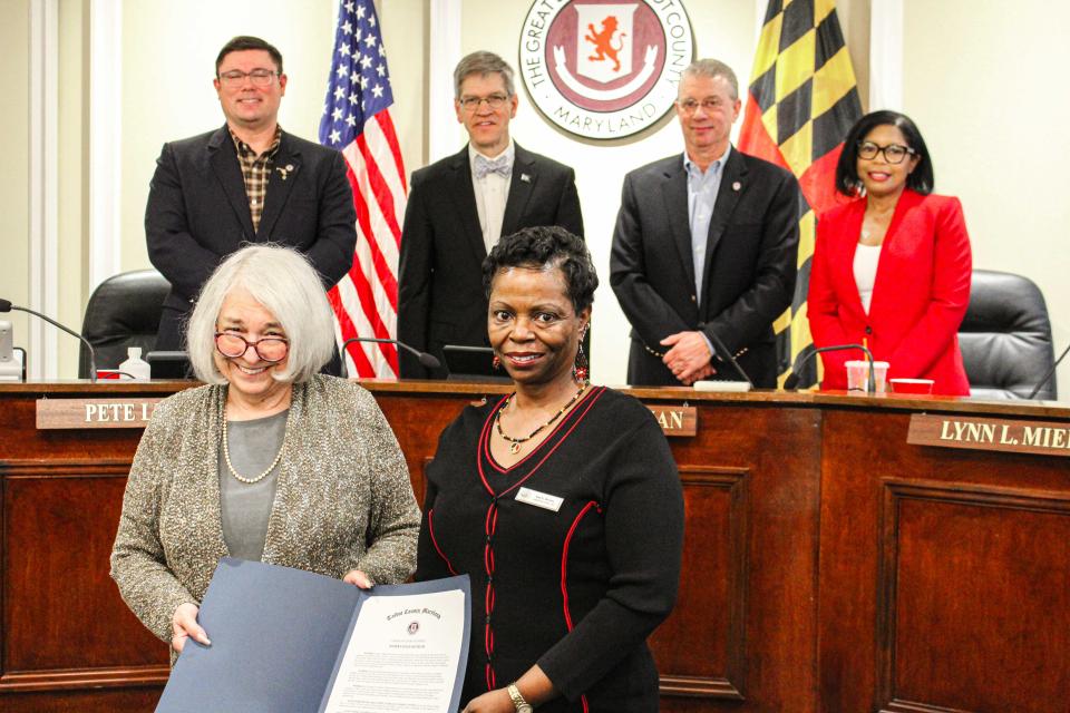 Kay Brown, Assistant Director presented with Certificate of Recognition for Water's Edge Museum, located in Oxford MD.