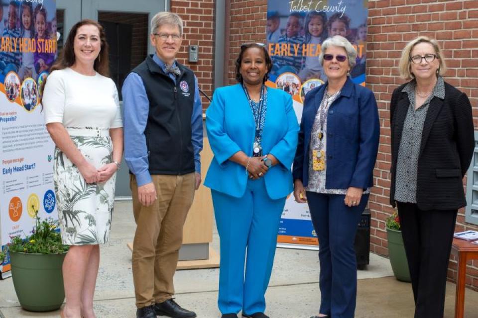 From left: Maria McGuire, M.D., Council Vice President Pete Lesher, Superintendent Sharon Pepukayi, Mary Kay Verdery, Assistant Secretary Carol Gilbert. Photo by DHCD.