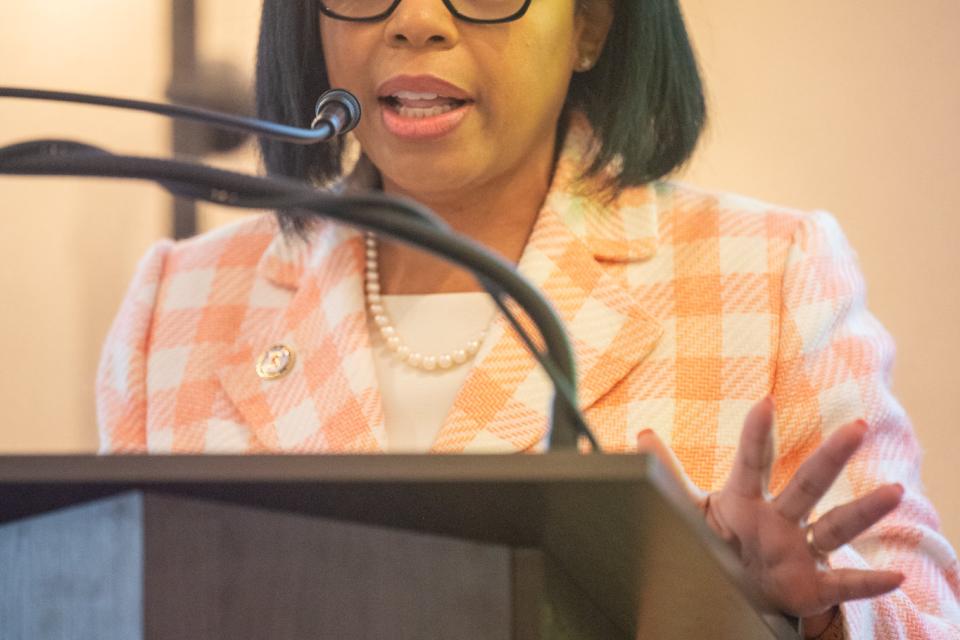 Council Member Keasha Haythe provides remarks during the Talbot County Business Appreciation Summit.